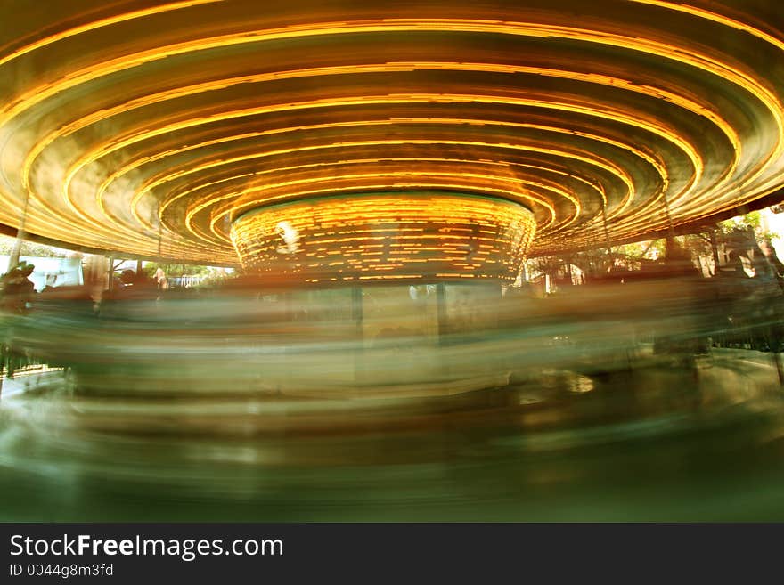 Old fashioned caroussel motion blurred. Old fashioned caroussel motion blurred