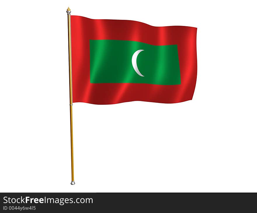 Maldives silk flag