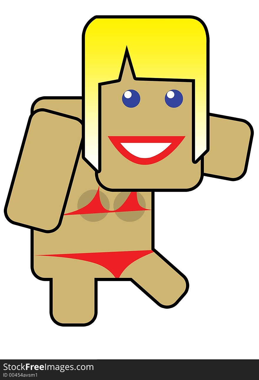 Blockhead bikini girl