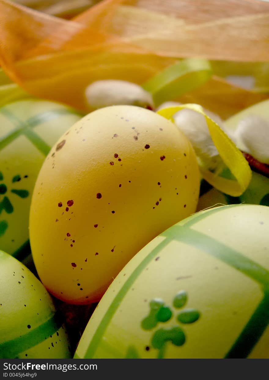 Easter eggs close up