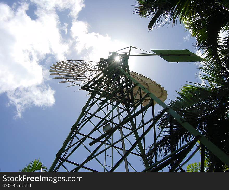 Windmill on a plantation on the island of Maui in Hawaii.