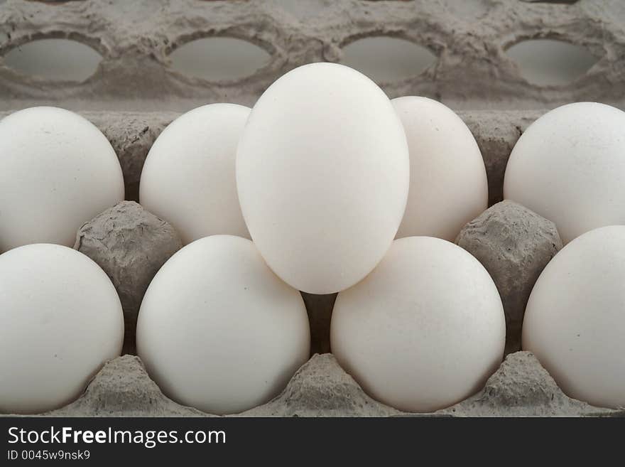 Food eggs in box.