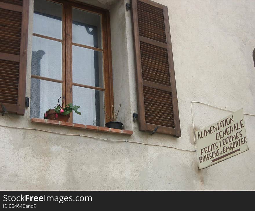 Taken in a tiny mountian village 4000ft up in the South of France it depicts a sign to the Alimentation Generale (The General Store) and it is a gentle reminder of the past.