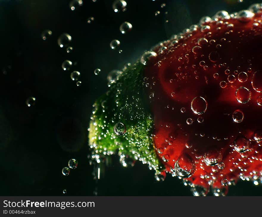 Pepper in mineral water. Looks like a strawberry to most everyone. Pepper in mineral water. Looks like a strawberry to most everyone