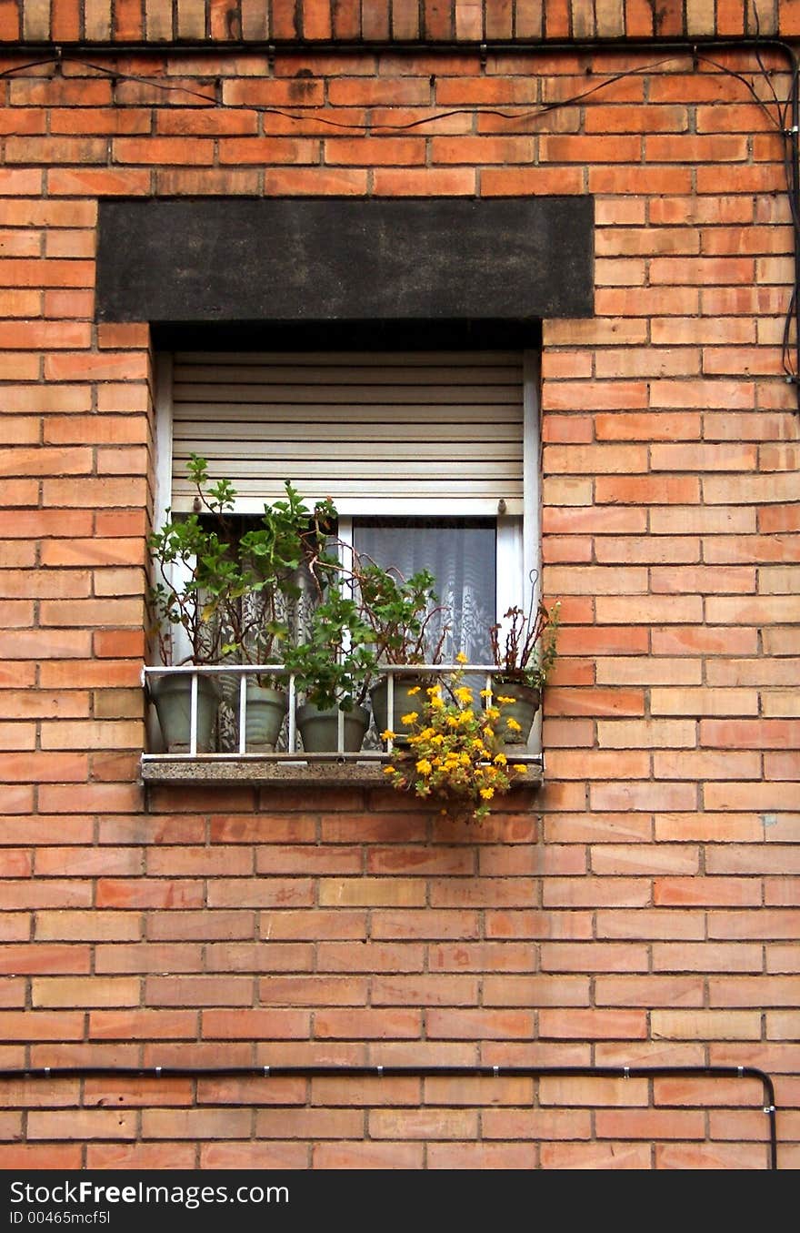 Terrace in Barcelona. With an orange tone. Terrace in Barcelona. With an orange tone