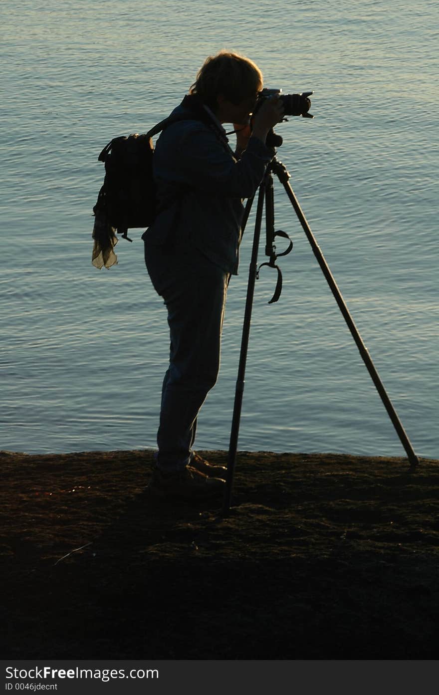 Photographer at sunrise