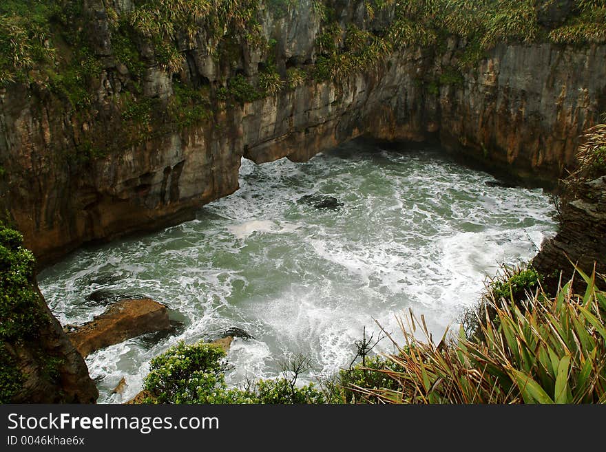 Tidal pool on the coast of New Zealand