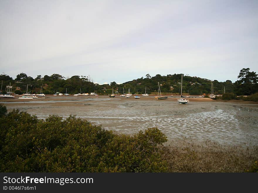 Boat Yard At Low Tide