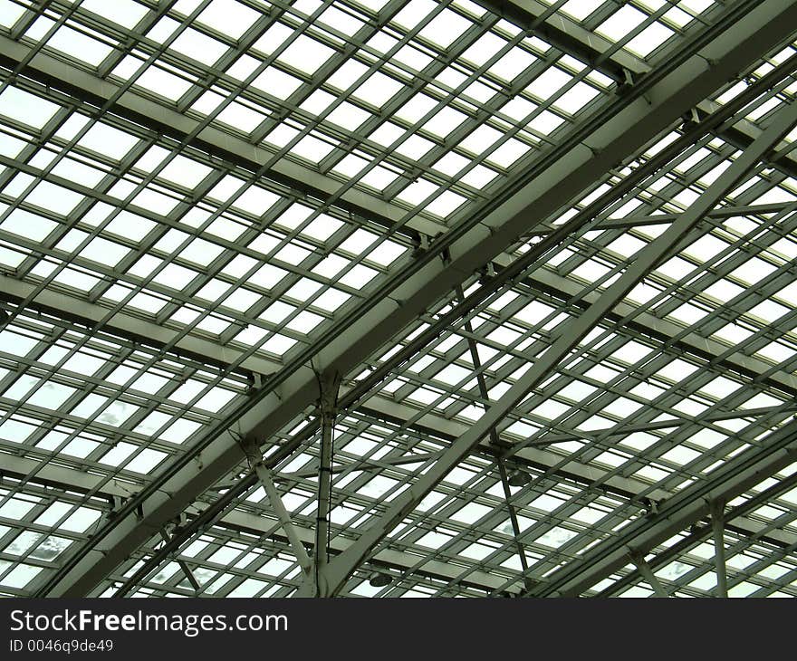 Glass roof. Modern construction