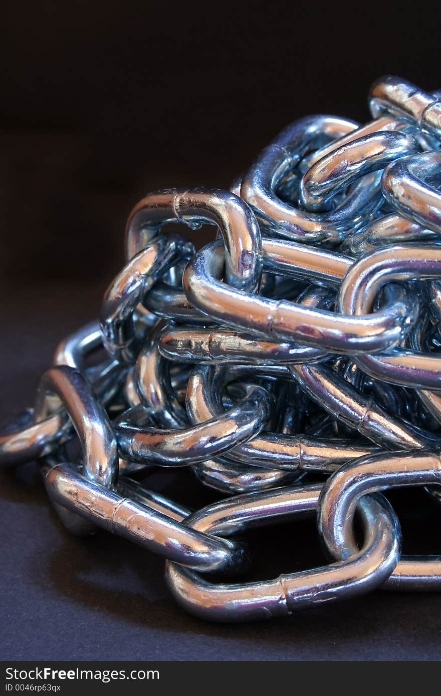 Image of a pile of large chains. Image of a pile of large chains