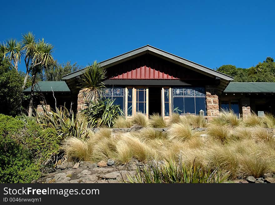 House amongst the tussock - clear sky. House amongst the tussock - clear sky