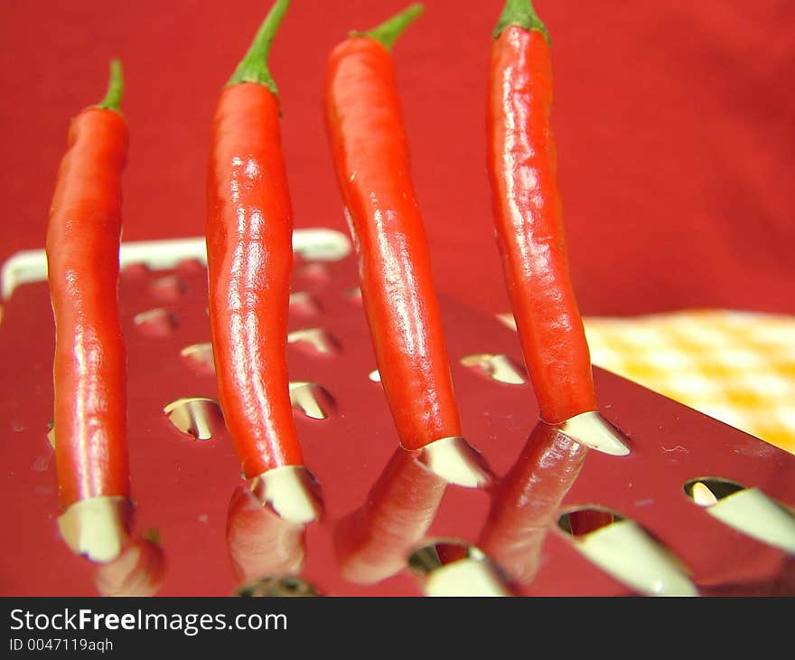 4 x red hot chilli peppers. 4 x red hot chilli peppers