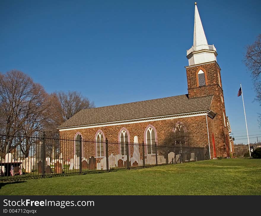 The historic First Reformed Church circa 1686, located in Hackensack NJ. The historic First Reformed Church circa 1686, located in Hackensack NJ.