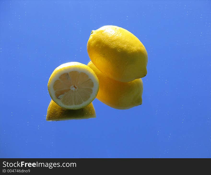 Two lemon to blue sky. Two lemon to blue sky