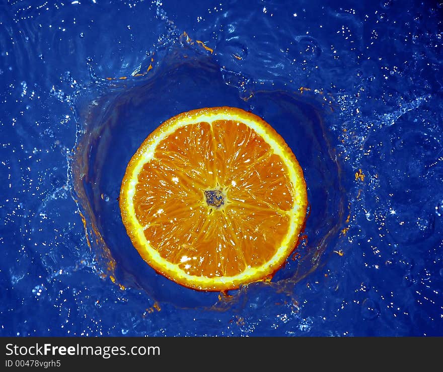 Orange in water