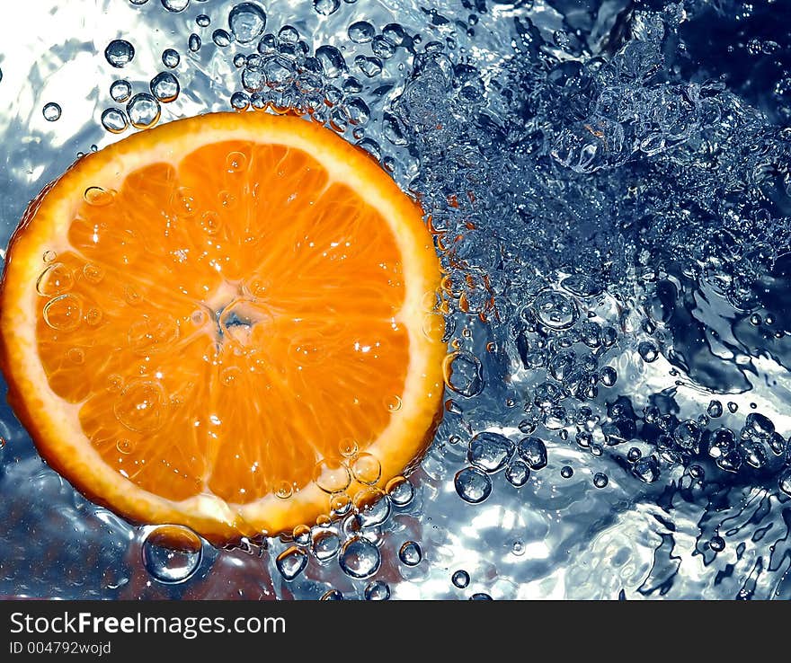 Orange in water