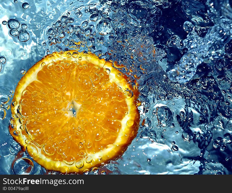 Orange Splashing Water