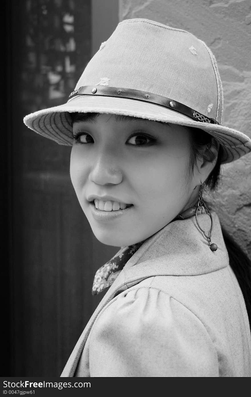 Pretty Korean girl wearing a hat