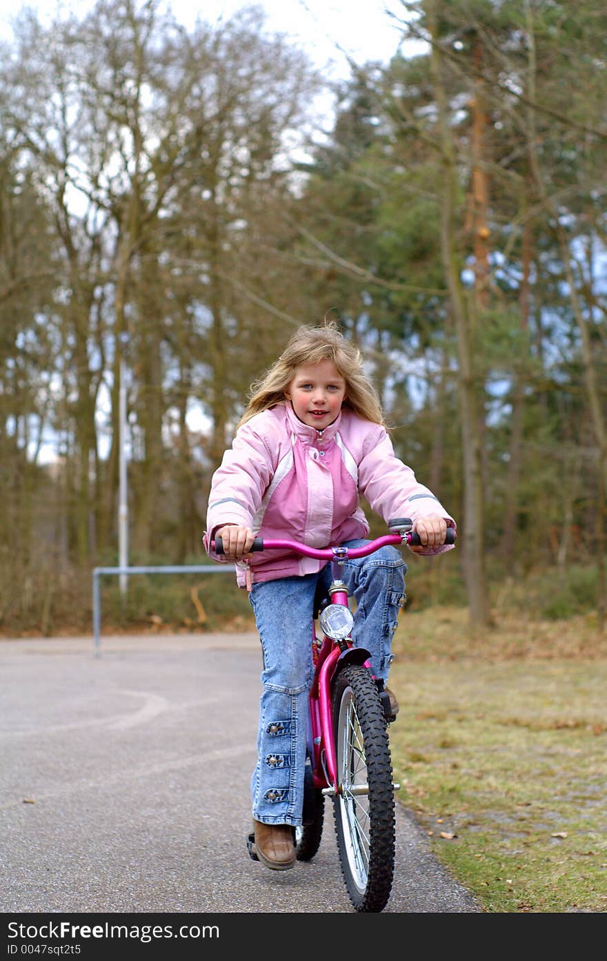 Young girl on her bike