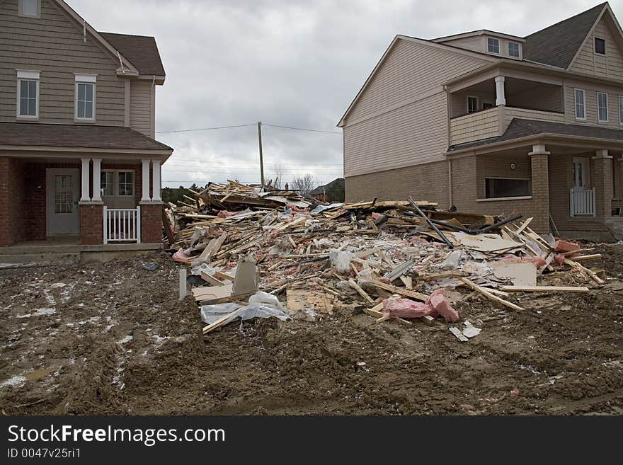 Construction house after fire. Construction house after fire