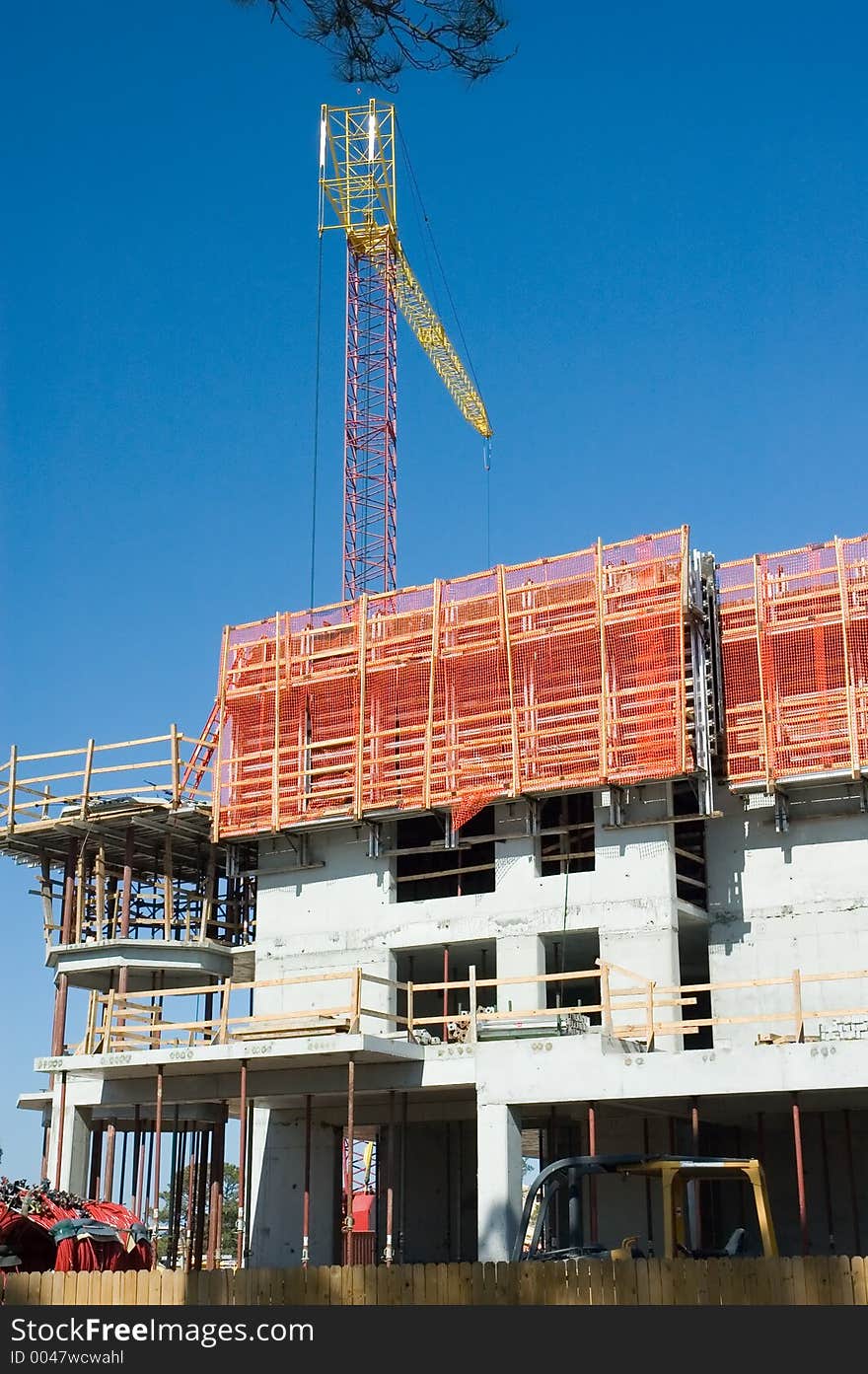 Construction of Highrise Building with Crane. Construction of Highrise Building with Crane