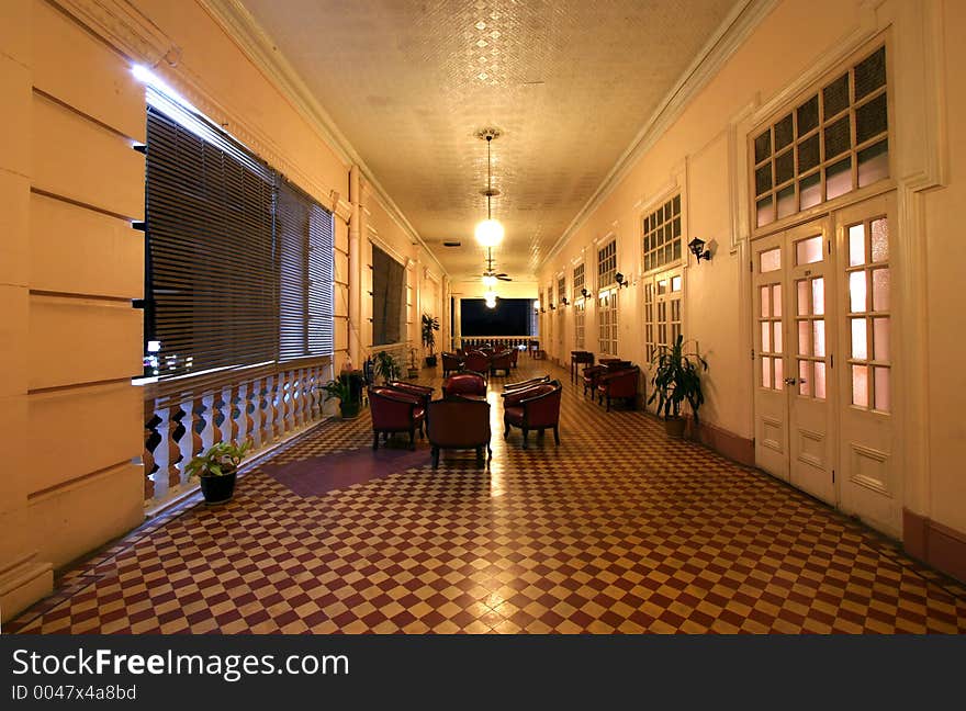 Corridor of old colonial style building