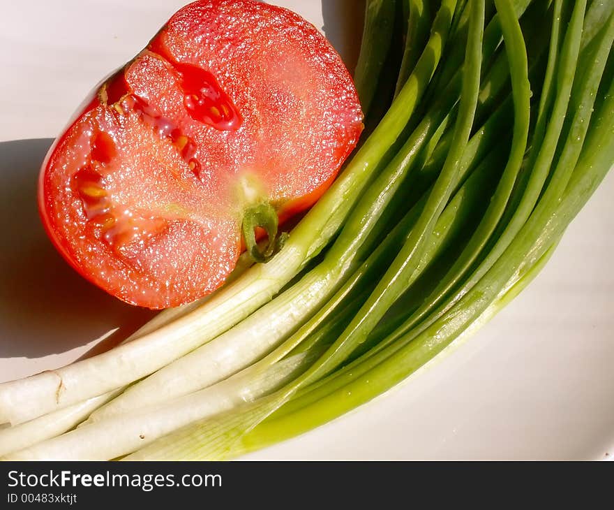 Tomato and chive. Tomato and chive