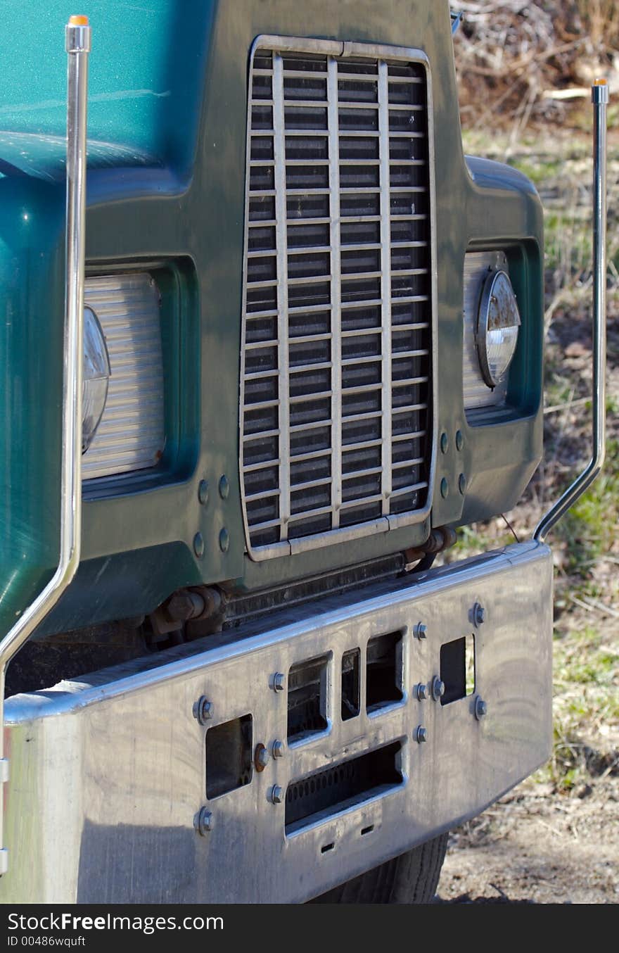 Front of a Green Truck. Front of a Green Truck