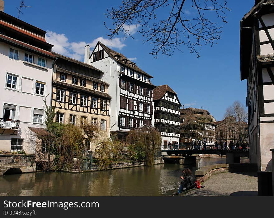 This part of medieval Strasbourg in the Alsace region of France is called Little France. Thousands of tourists visit this picturesque area of the old city every year.