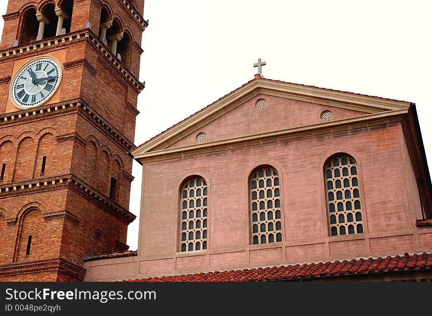 Old church white background