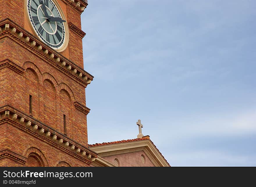 Old church and clock