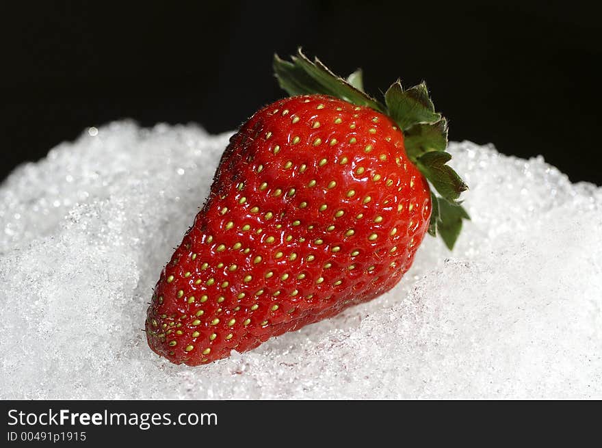 Strawberry on snow