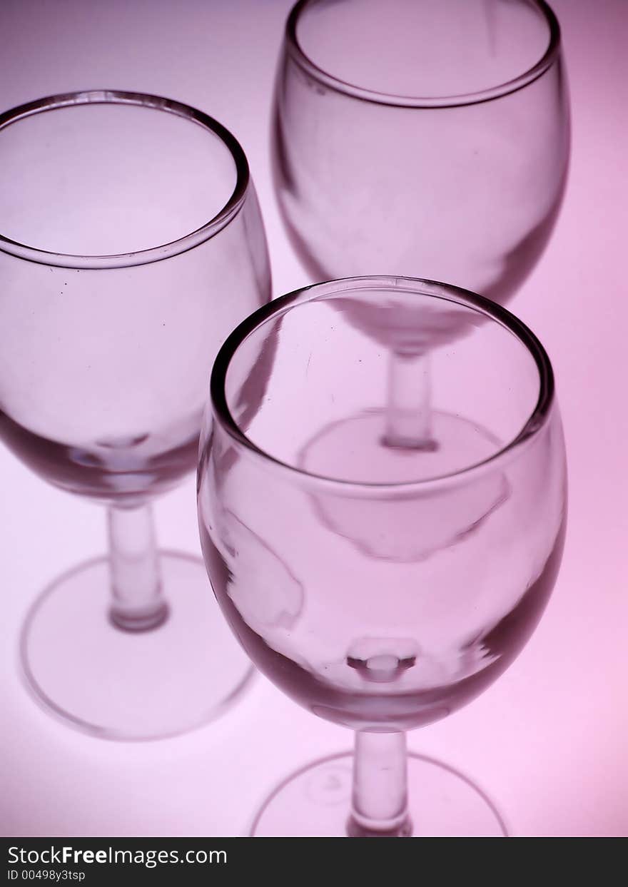 Cups in pink light