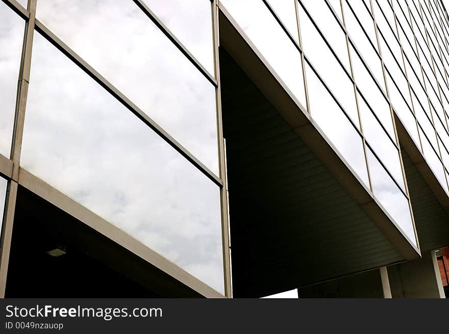 Sky reflection on building windows. Sky reflection on building windows