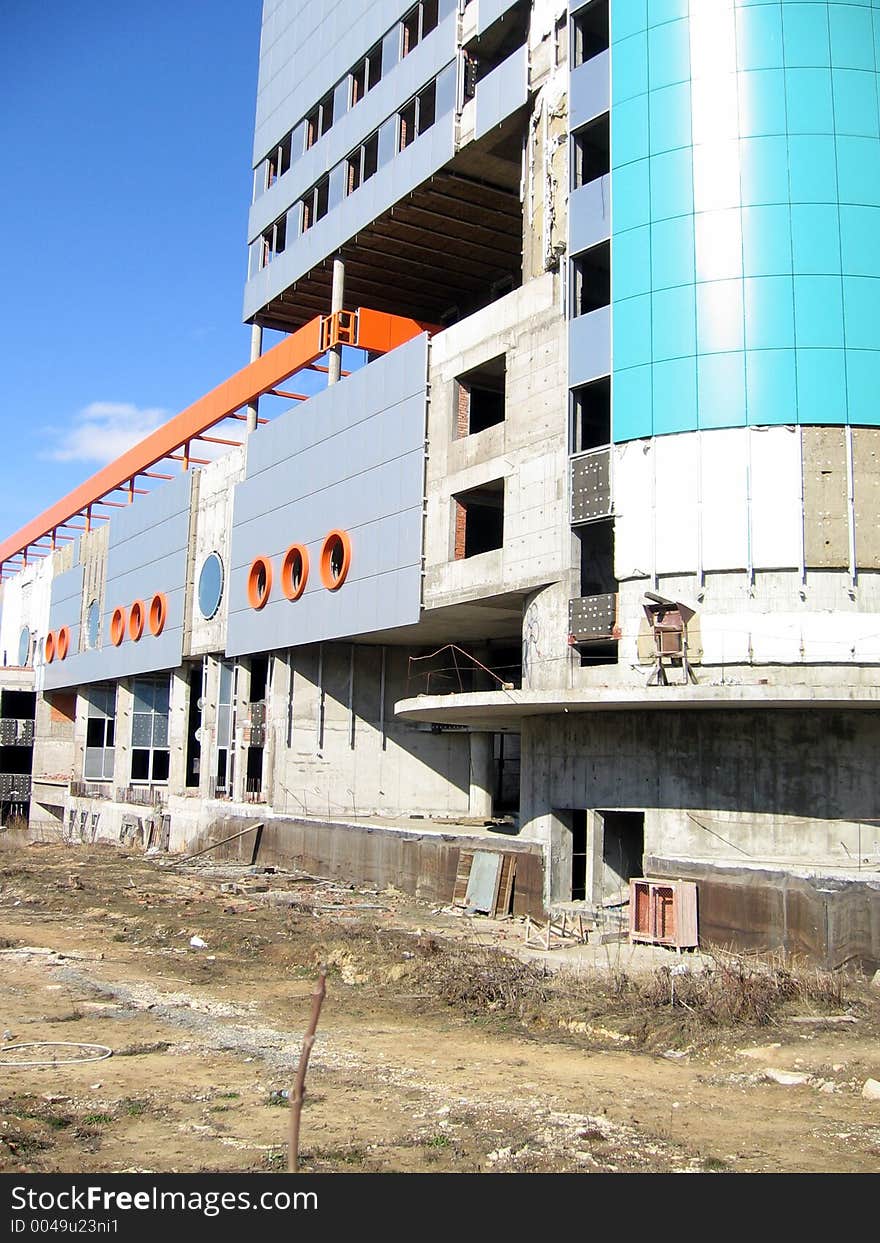 Deserted construction of aqua-park