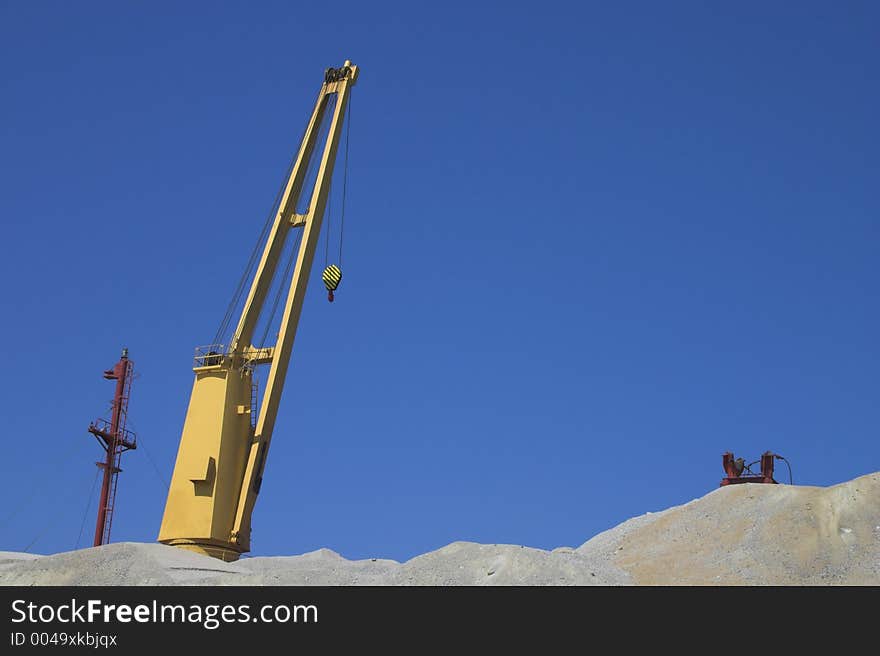 Yelow crane and blue sky