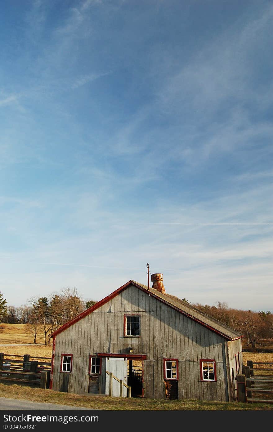 Barn Under Blue Sky