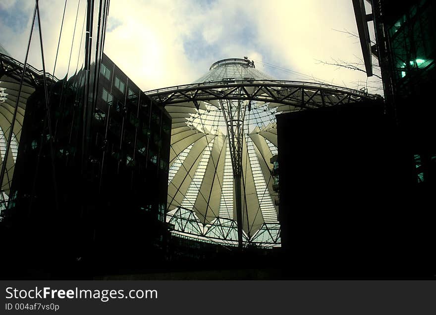 Hi-Tech/Modern architecture of the Sony Center in Berlin