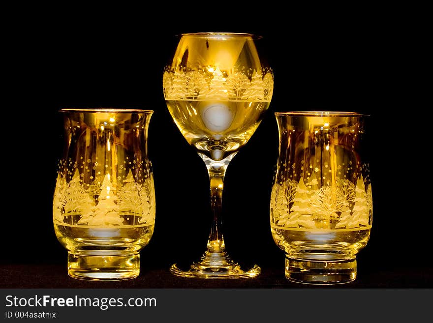 Glasses of golden holiday cheer