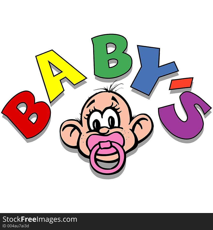 Baby head illustration