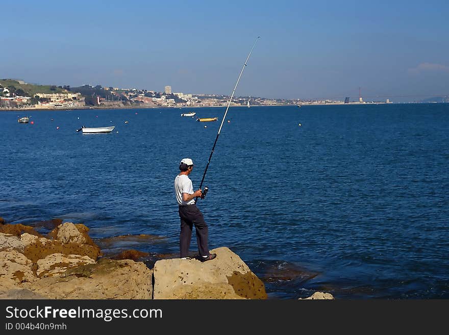 Man fishing. Man fishing