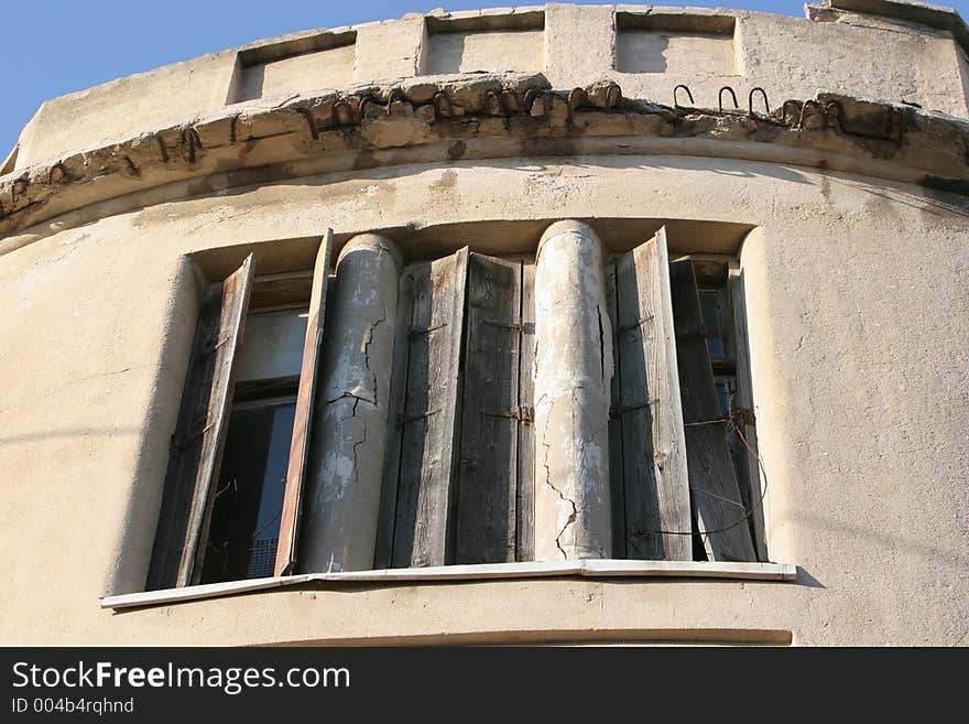 Old Shuttered windows on Tel Aviv,. Old Shuttered windows on Tel Aviv,