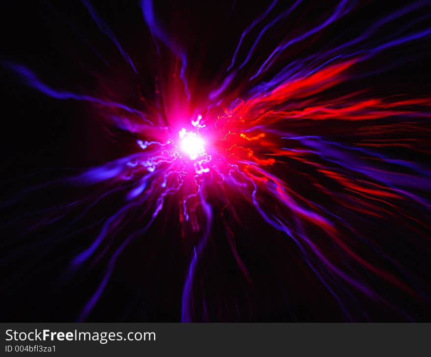 Abstract light from optical fibres vase