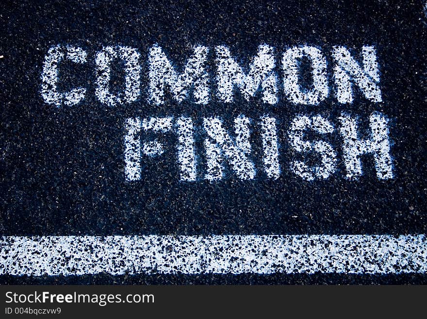 Common Finish Sign on Track & Field Course