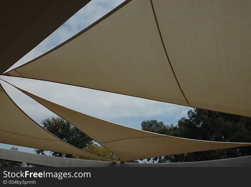 Abstract sails - against sky background. Abstract sails - against sky background