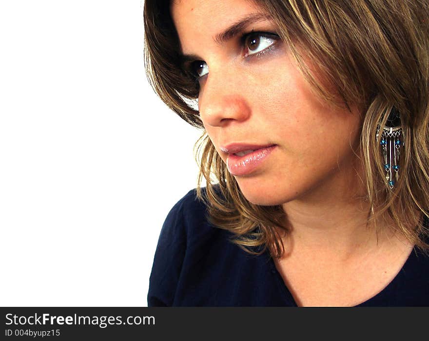 Close up of a young blond girl. Close up of a young blond girl