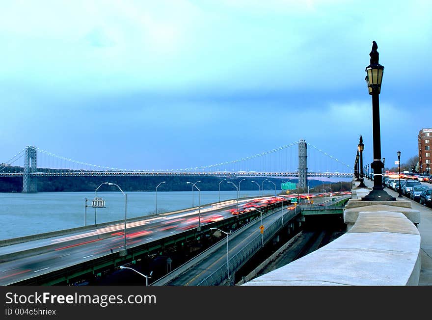 Highway new york city by george washington bridge. Highway new york city by george washington bridge