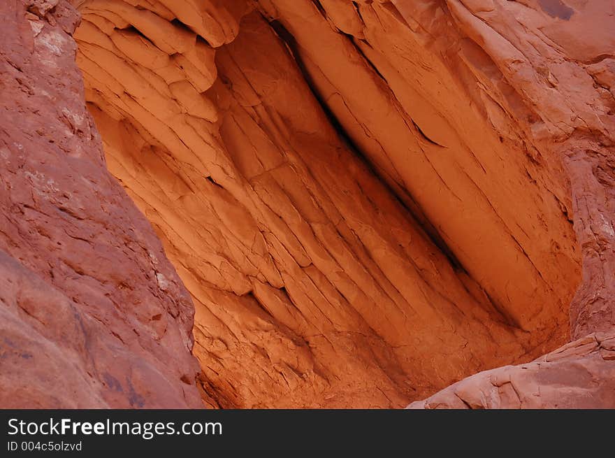 Sunlit red rock texture