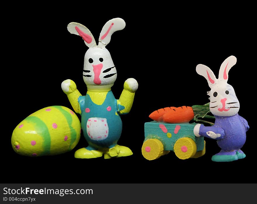 Easter Rabbits on black backdrop 1