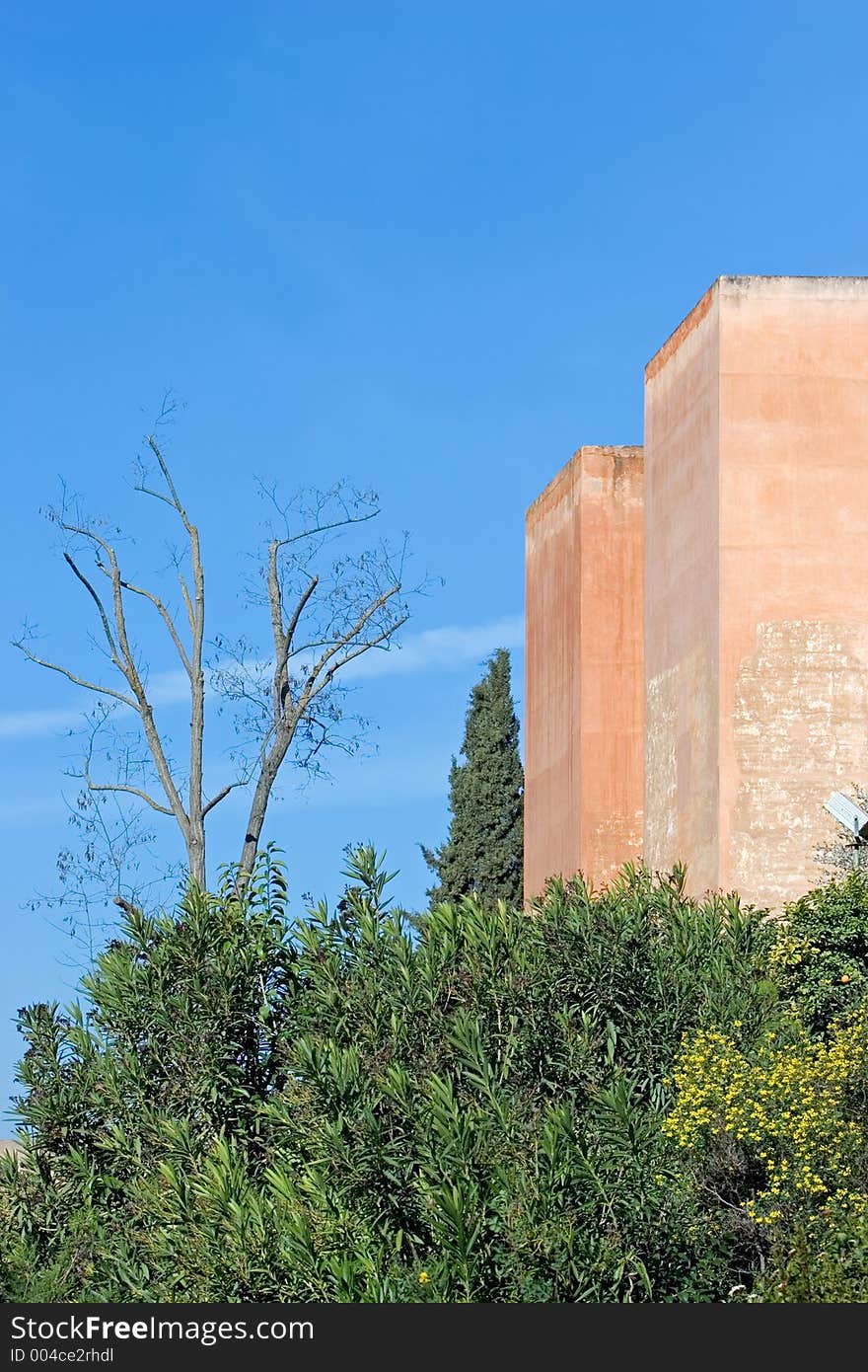 Exterior of Alhambra Palace in Granada